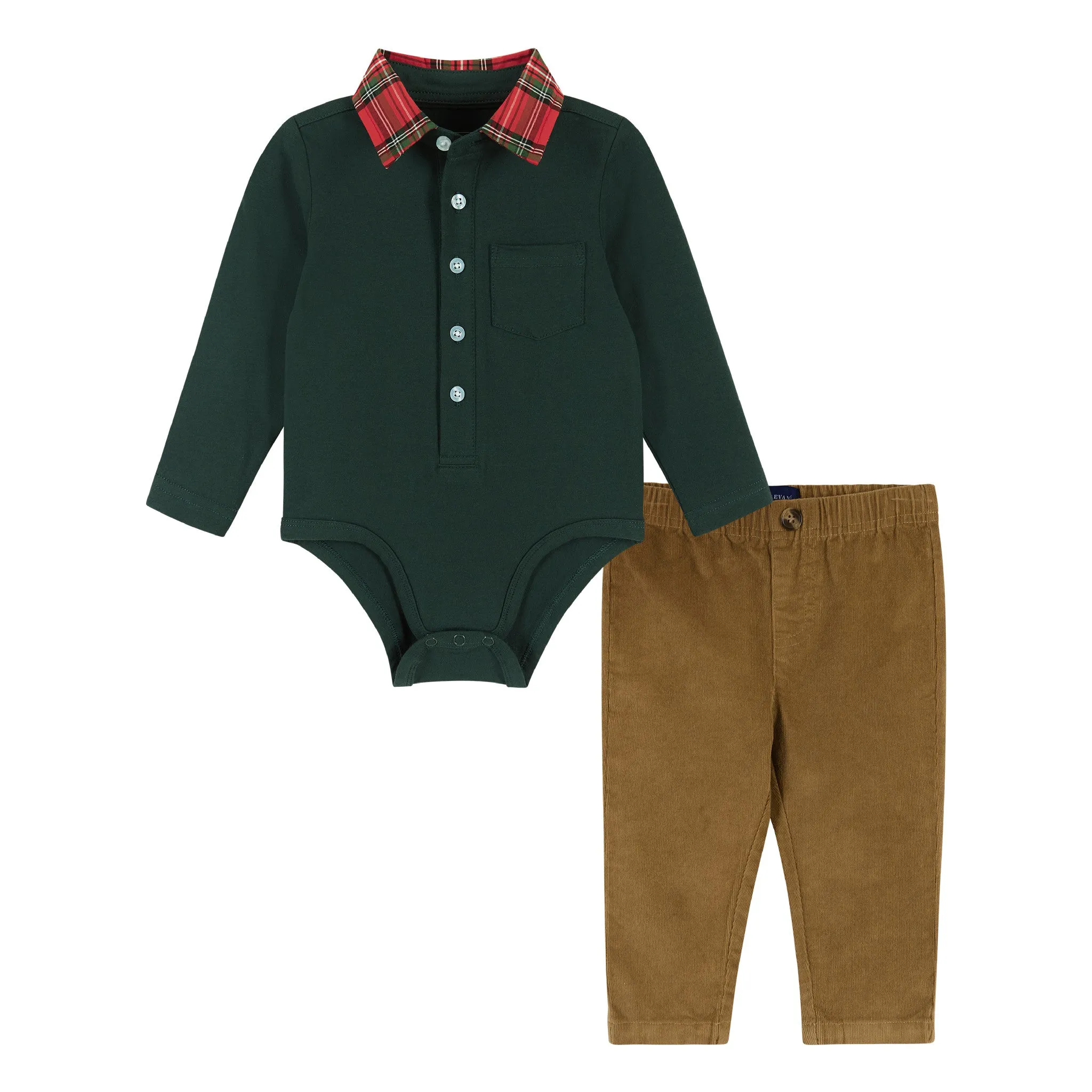 Infant Hunter Holiday Polo Shirtzie Set | Green