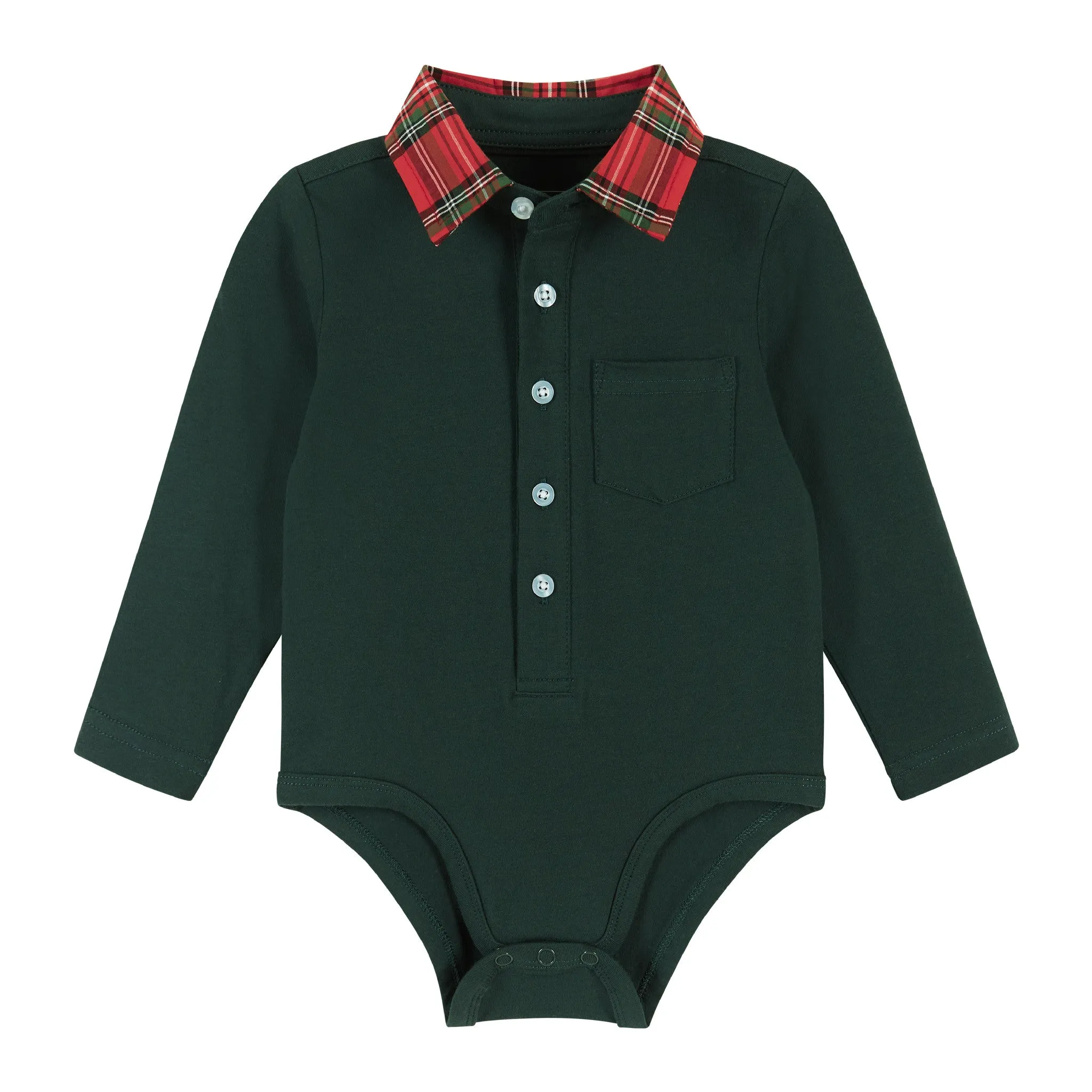 Infant Hunter Holiday Polo Shirtzie Set | Green