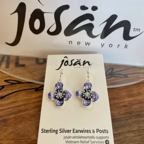 Josan SSW Purple Primrose w/ Crystals Earrings