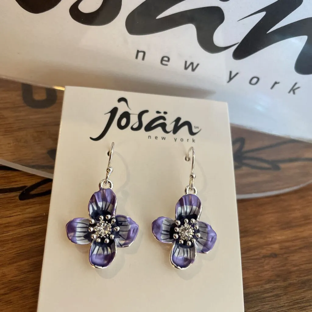 Josan SSW Purple Primrose w/ Crystals Earrings