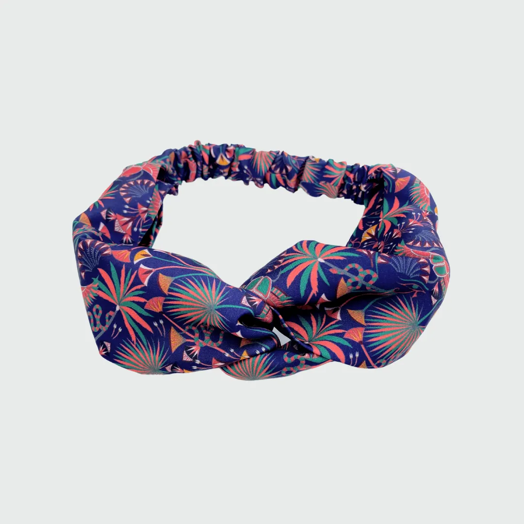 Khepri Print Navy Twist Knot Headband