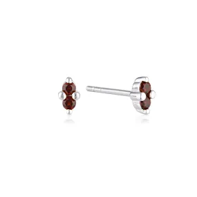 LINDA TAHIJA Birthstone Stud SILVER GARNET