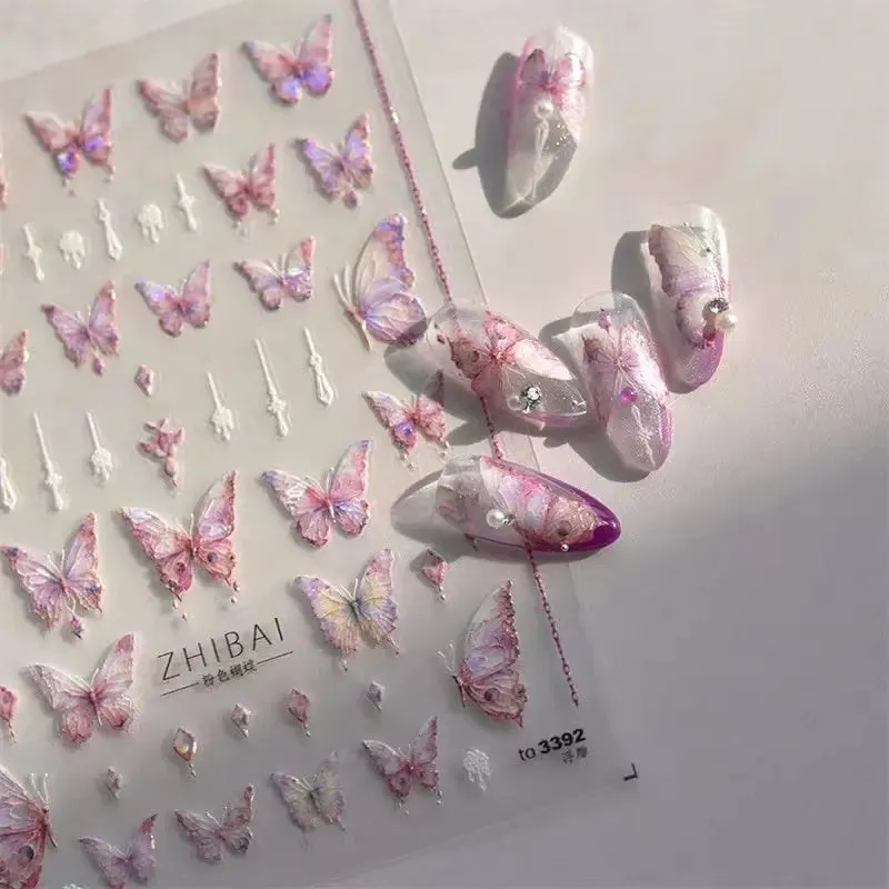 Liquid Hollow Butterfly Sticker Nail