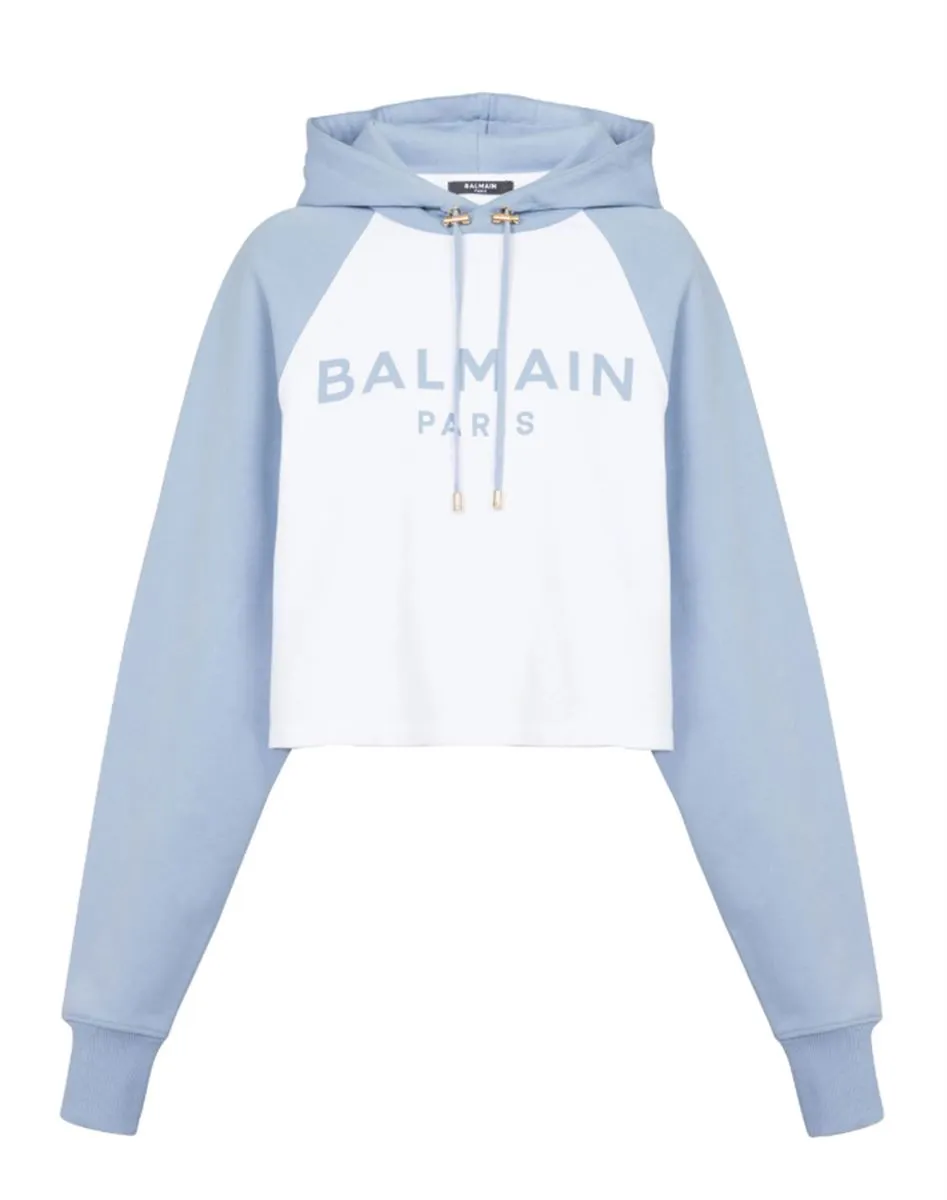 LOGO-PRINT CROPPED HOODIE