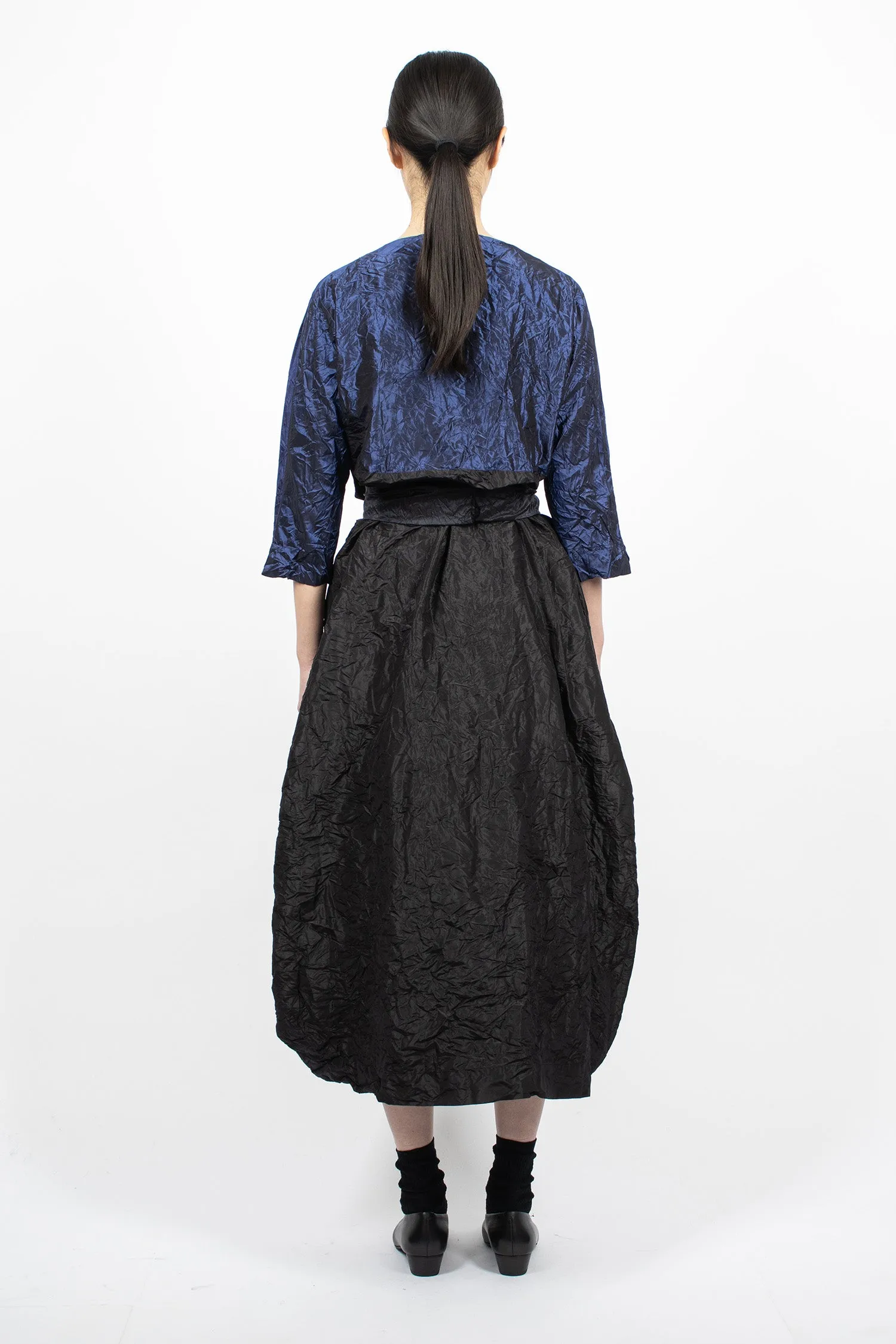 Lunedi Contrast Washed Dress Blue/Black