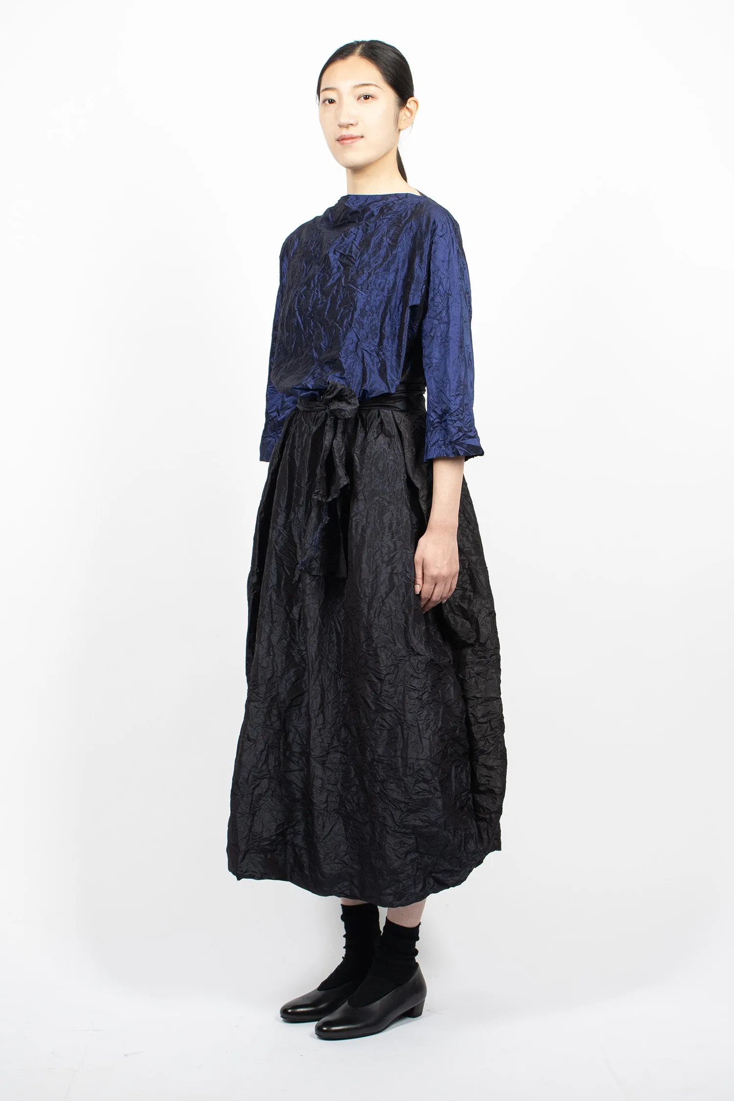 Lunedi Contrast Washed Dress Blue/Black