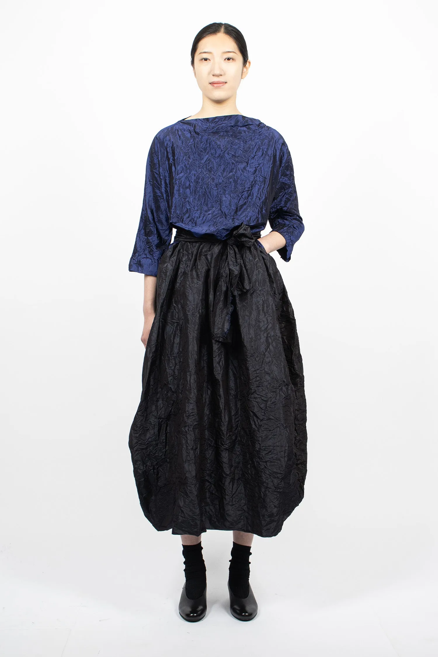 Lunedi Contrast Washed Dress Blue/Black