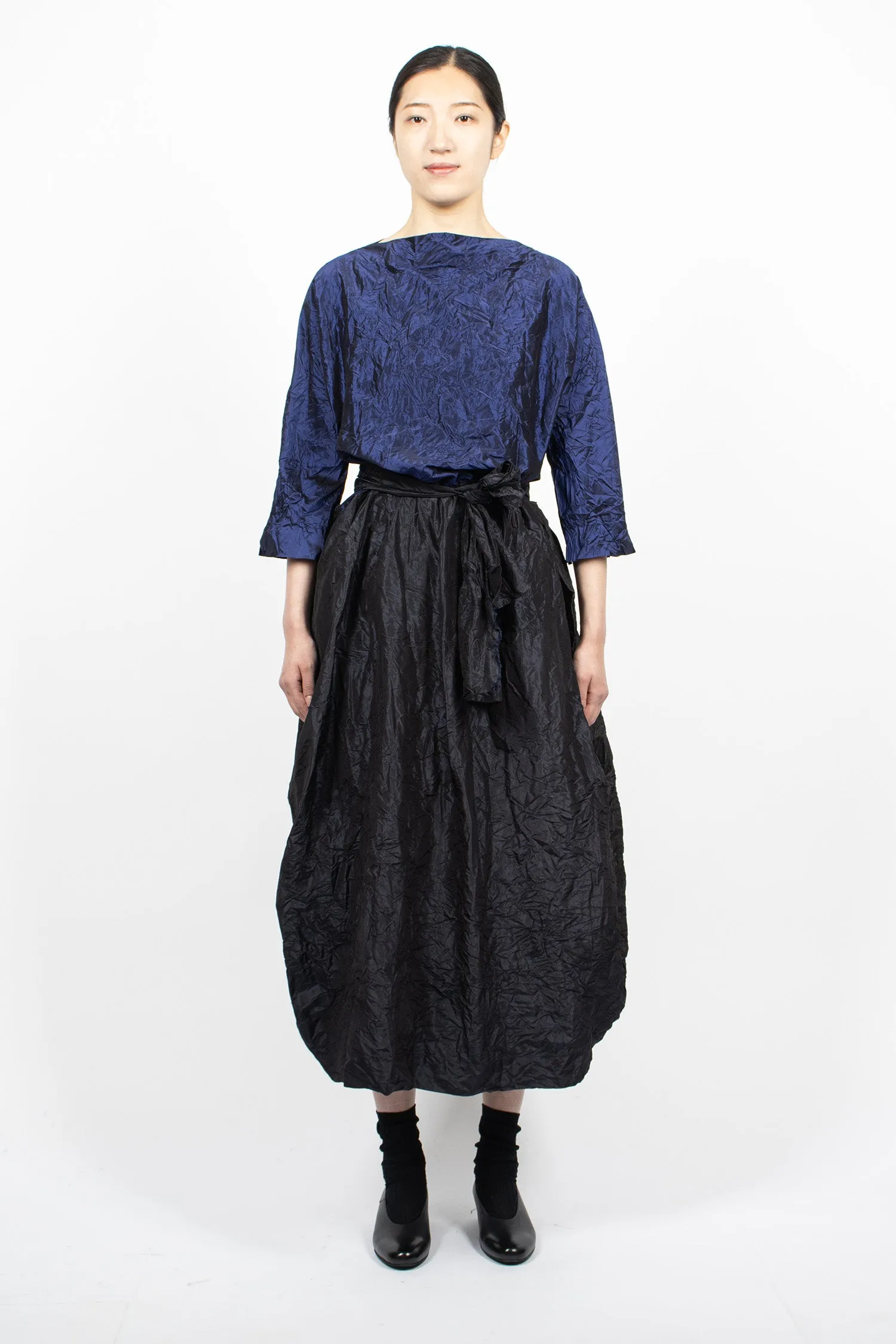 Lunedi Contrast Washed Dress Blue/Black