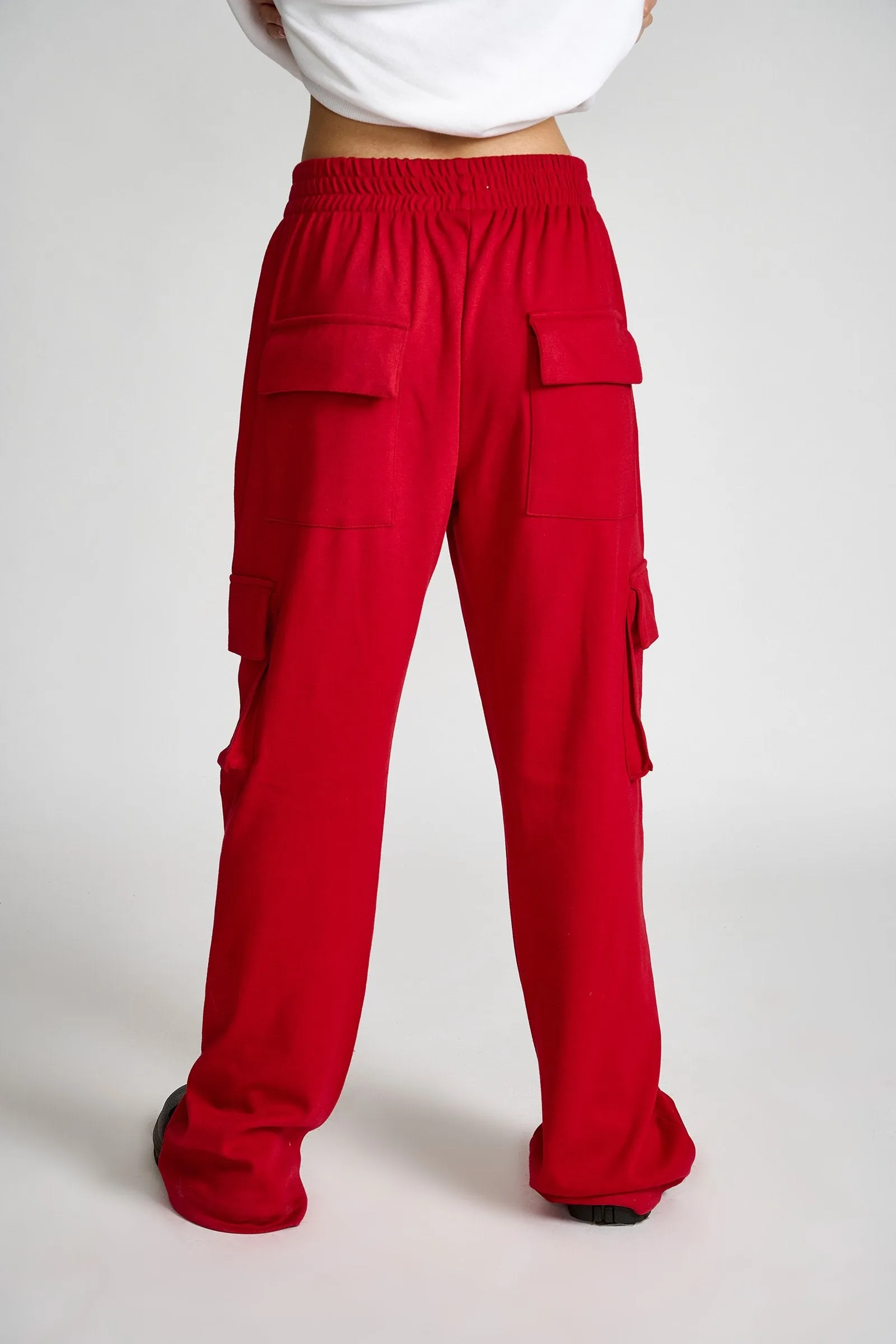 Maroon Utility Straight Fit Pants