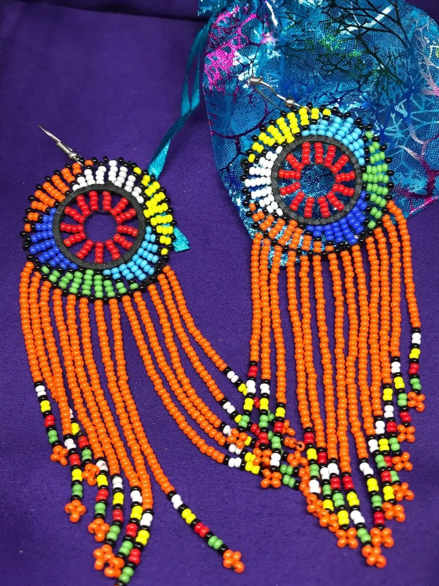 Masai Earrings In Orange