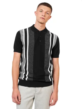 Mens Ben Sherman Birdseye Stripe Knit Polo Shirt