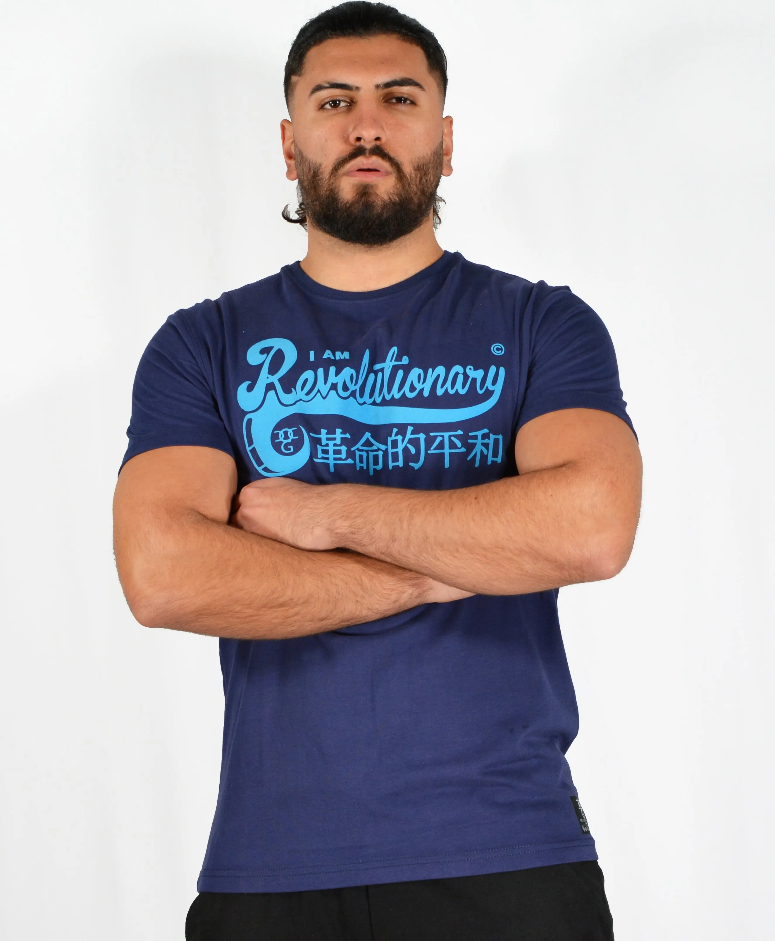 Mens Dark blue /Light blue Am Revolutionary T Shirt