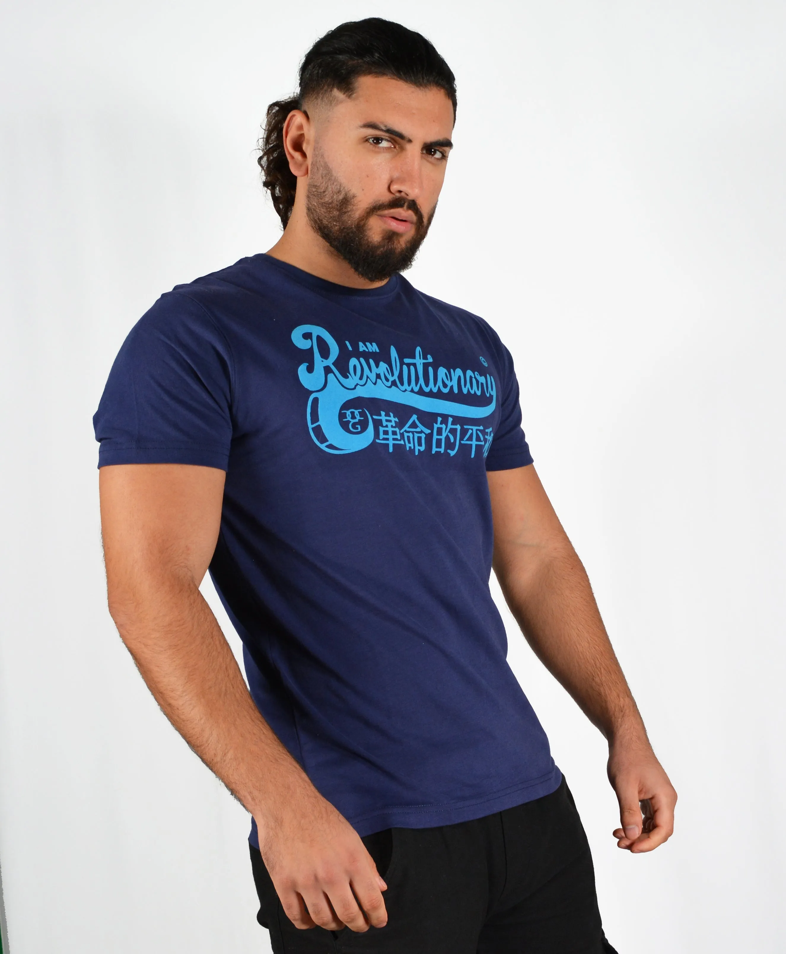 Mens Dark blue /Light blue Am Revolutionary T Shirt