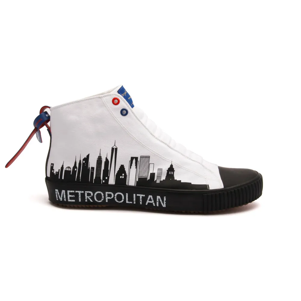 Men's Harajuku Metropolitan White Black Canvas High Tops 04783-009