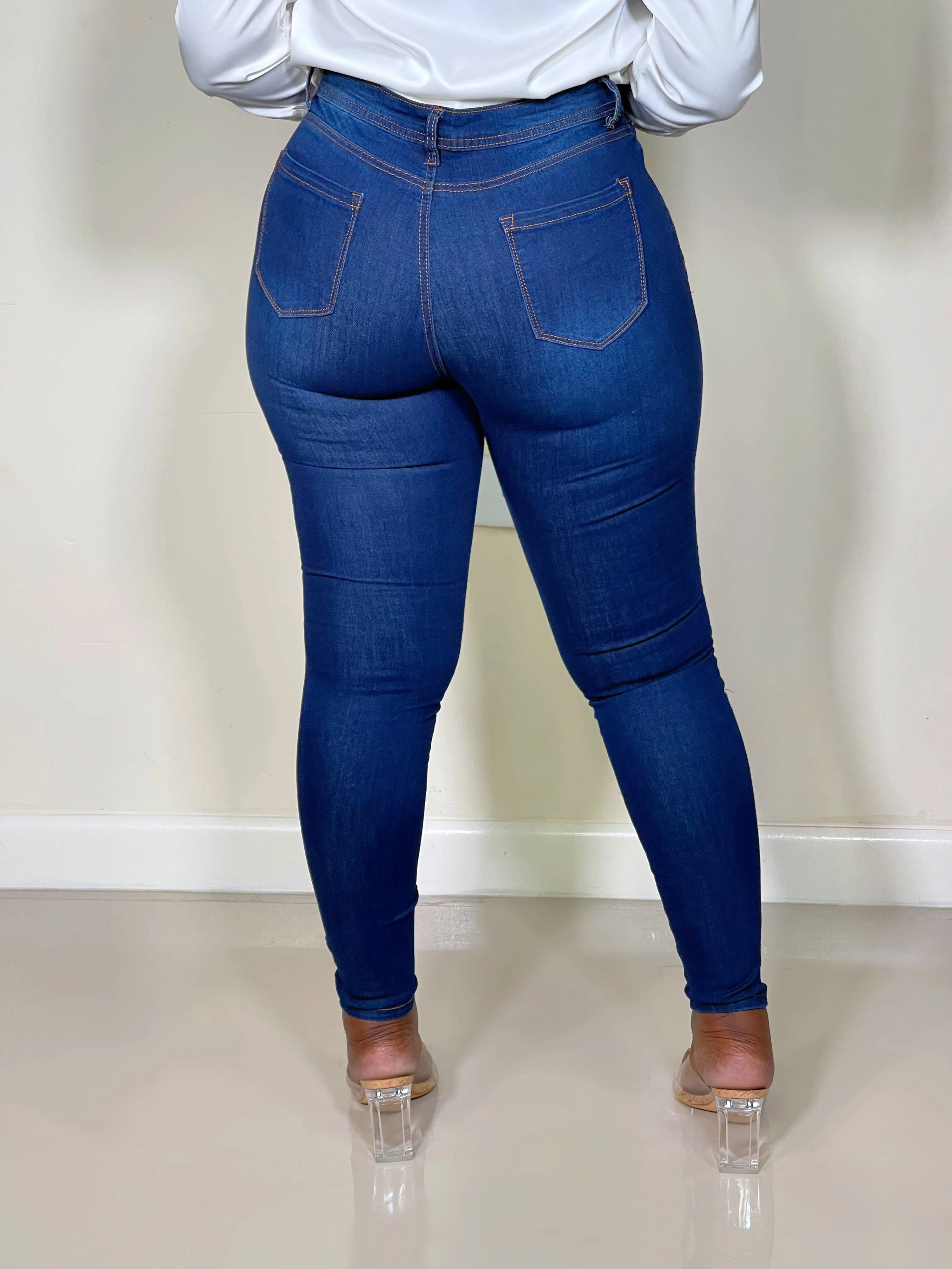 Millie High Waist Skinny Jeans-Dark Blue