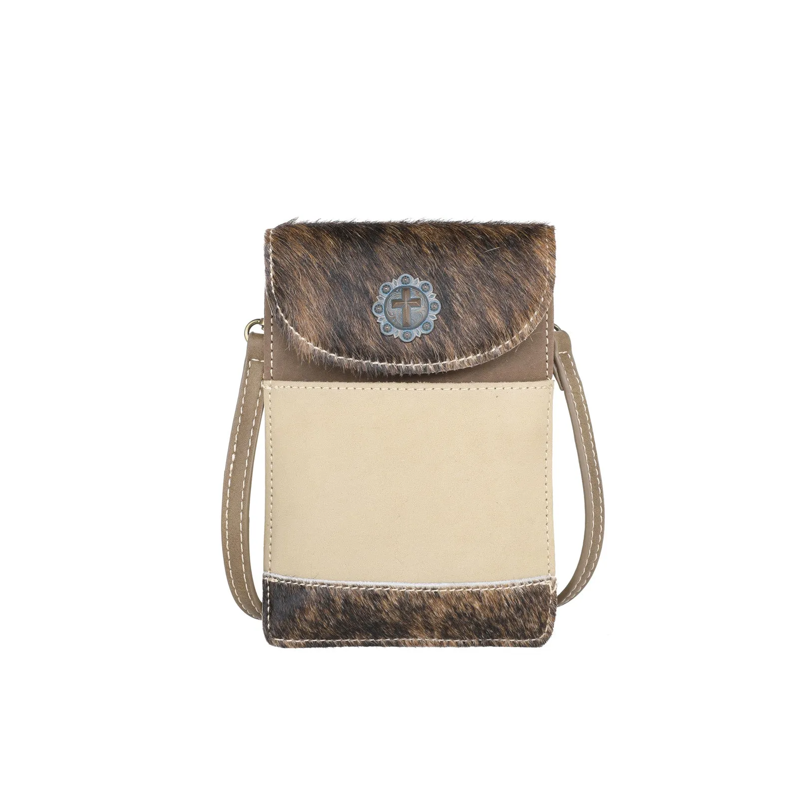 Montana West Hair-On Genuine Cowhide Belt Loop Multi-function Crossbody Phone Holster Pouch