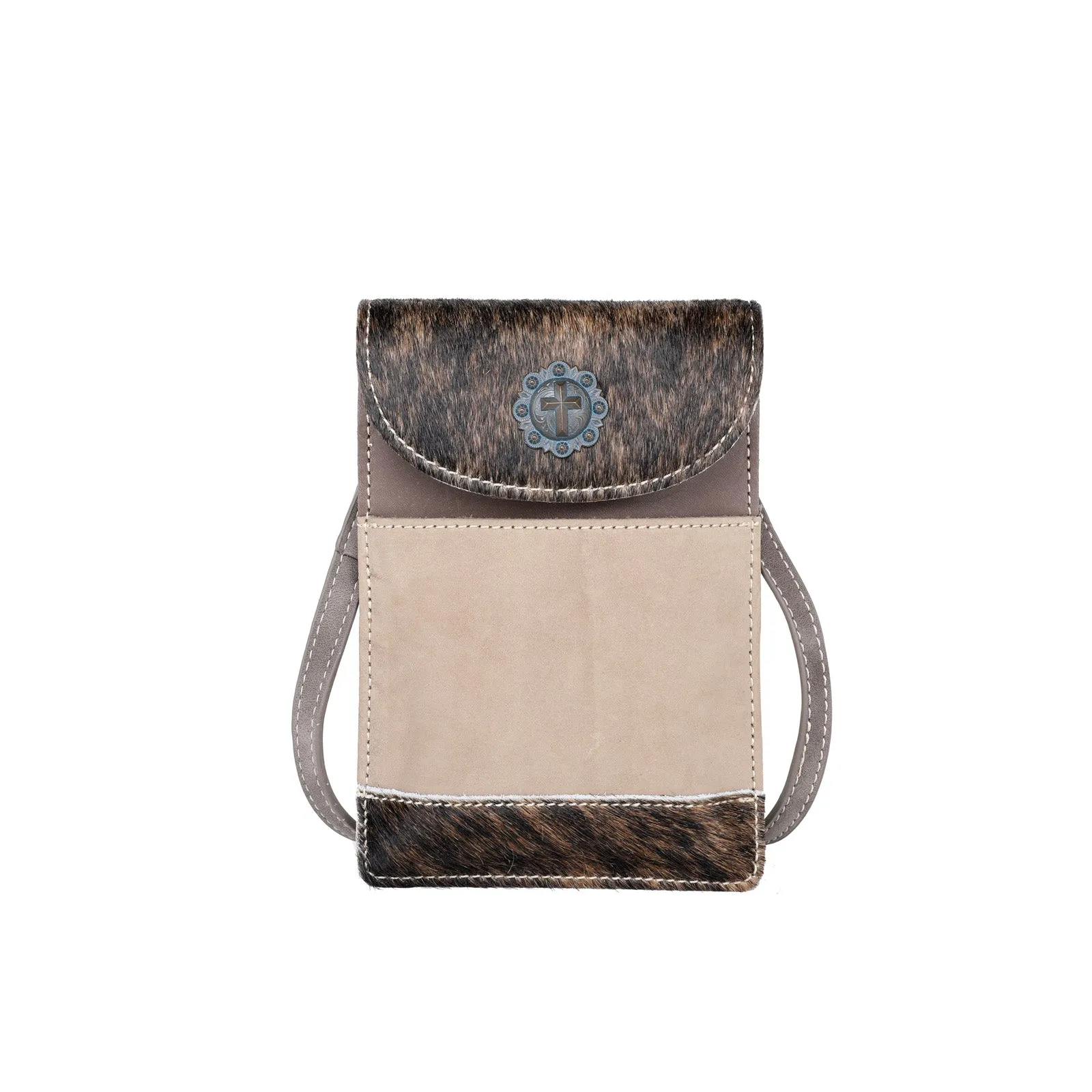 Montana West Hair-On Genuine Cowhide Belt Loop Multi-function Crossbody Phone Holster Pouch