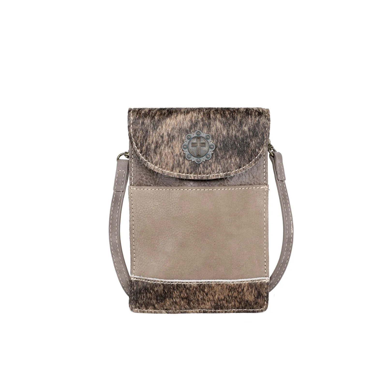 Montana West Hair-On Genuine Cowhide Belt Loop Multi-function Crossbody Phone Holster Pouch