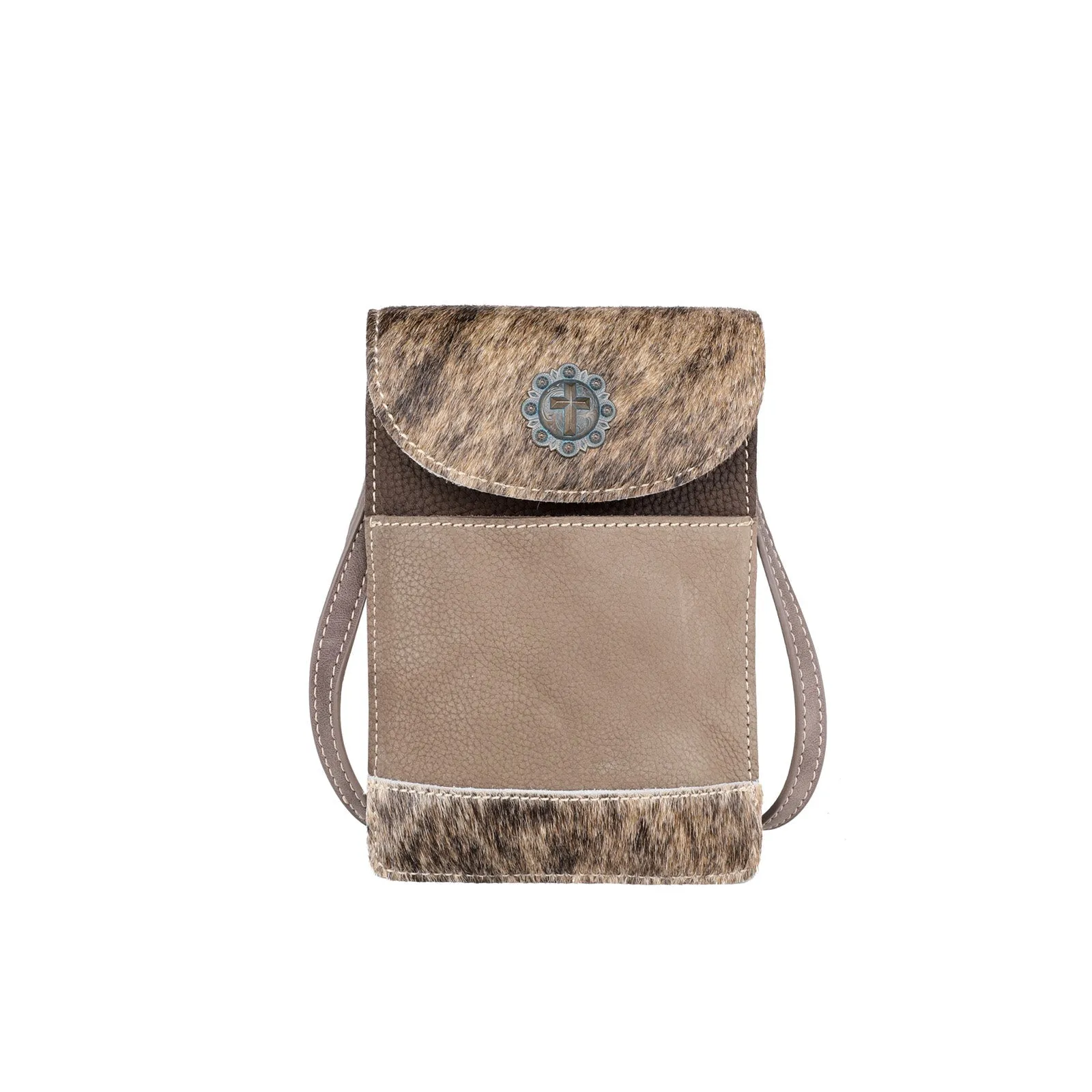 Montana West Hair-On Genuine Cowhide Belt Loop Multi-function Crossbody Phone Holster Pouch