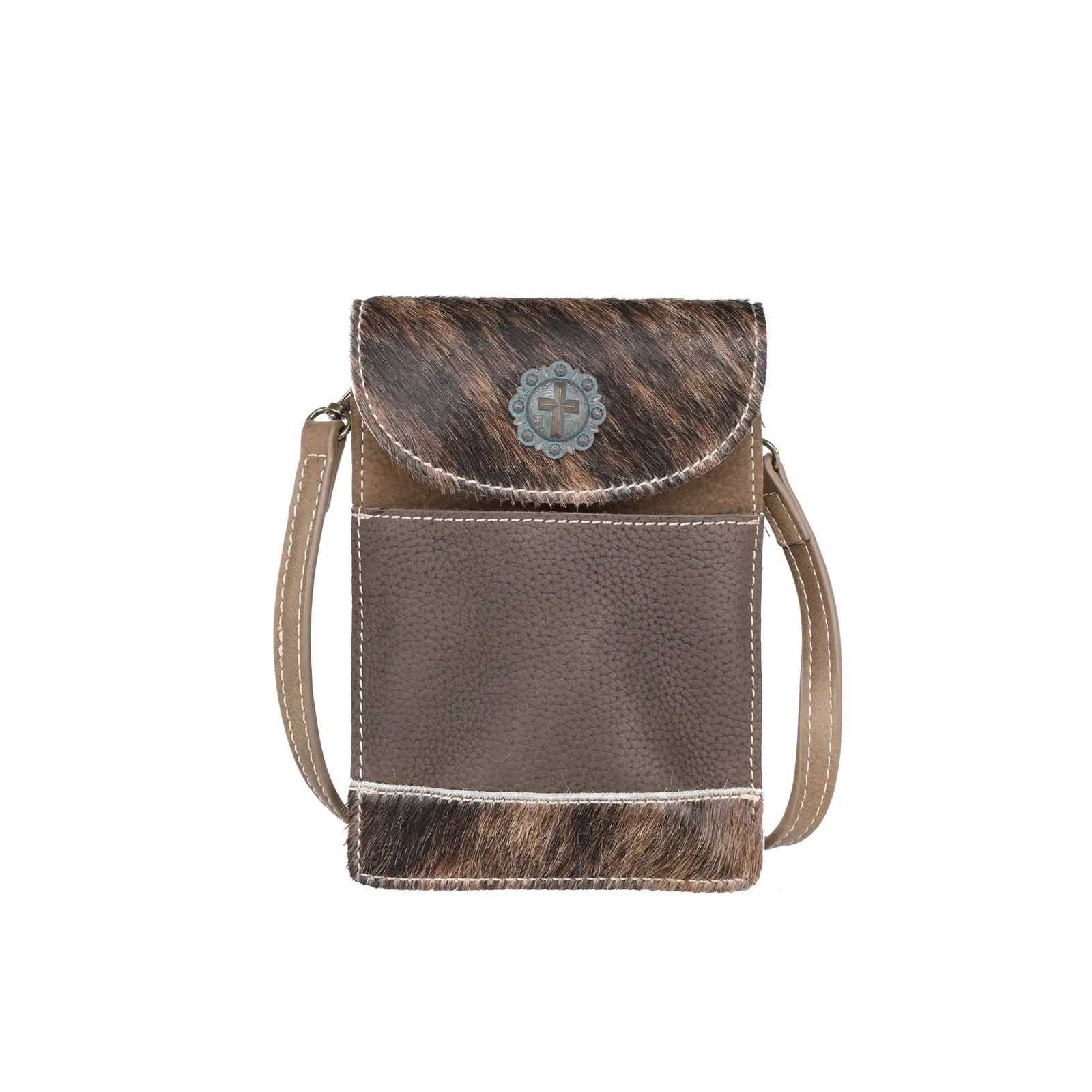 Montana West Hair-On Genuine Cowhide Belt Loop Multi-function Crossbody Phone Holster Pouch