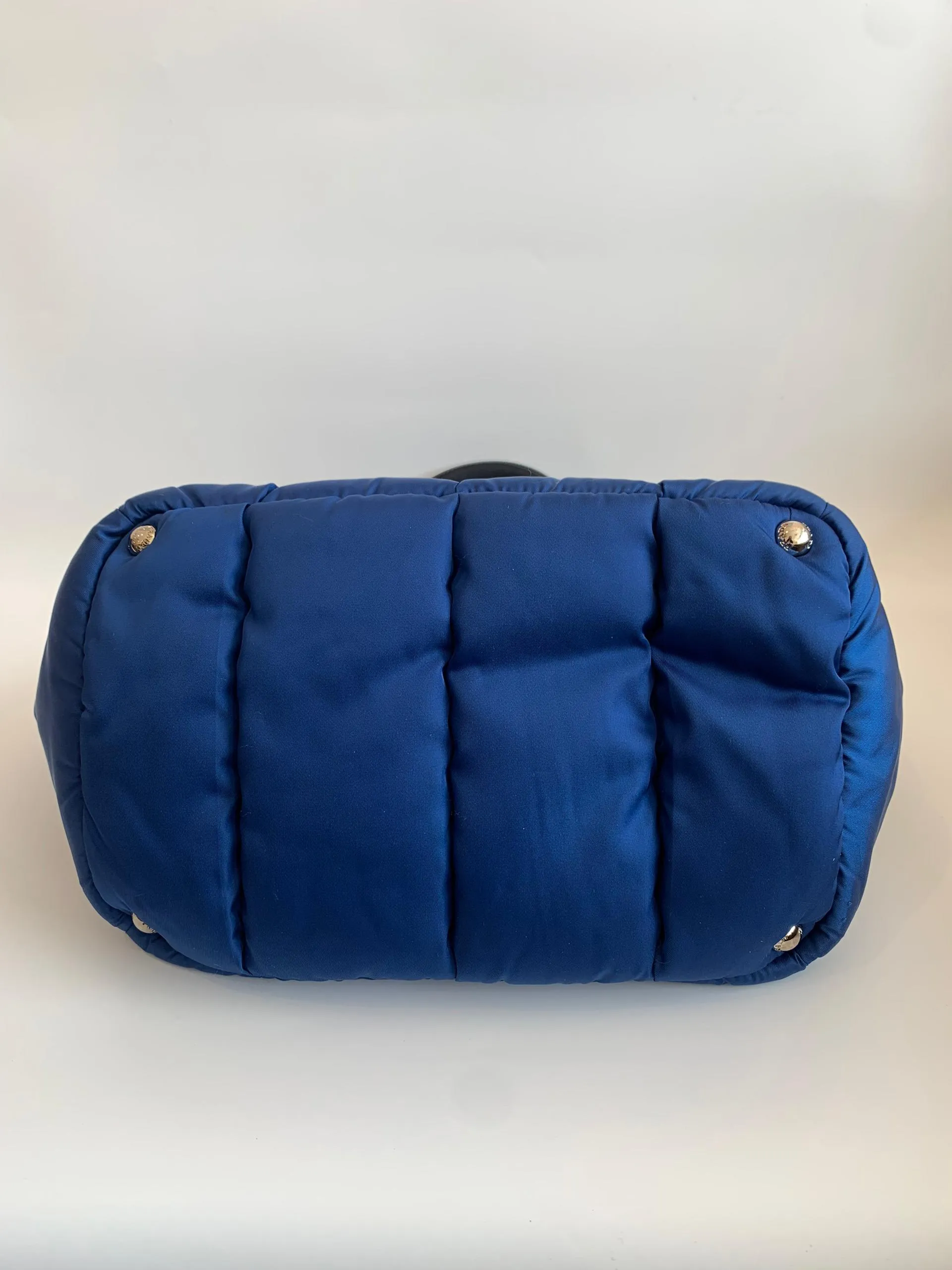 Nylon 2-Way Tessuto Bomber Tote in Blue