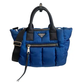 Nylon 2-Way Tessuto Bomber Tote in Blue