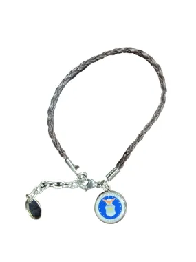 Officially Licensed Air Force Seal, Air Force Roundel, Air Force Trooper, Air Force Target, Air Force Wings or Air Force Thunderbirds Charm Leather Bracelet | Stylish and Patriotic Way to Show Your Support