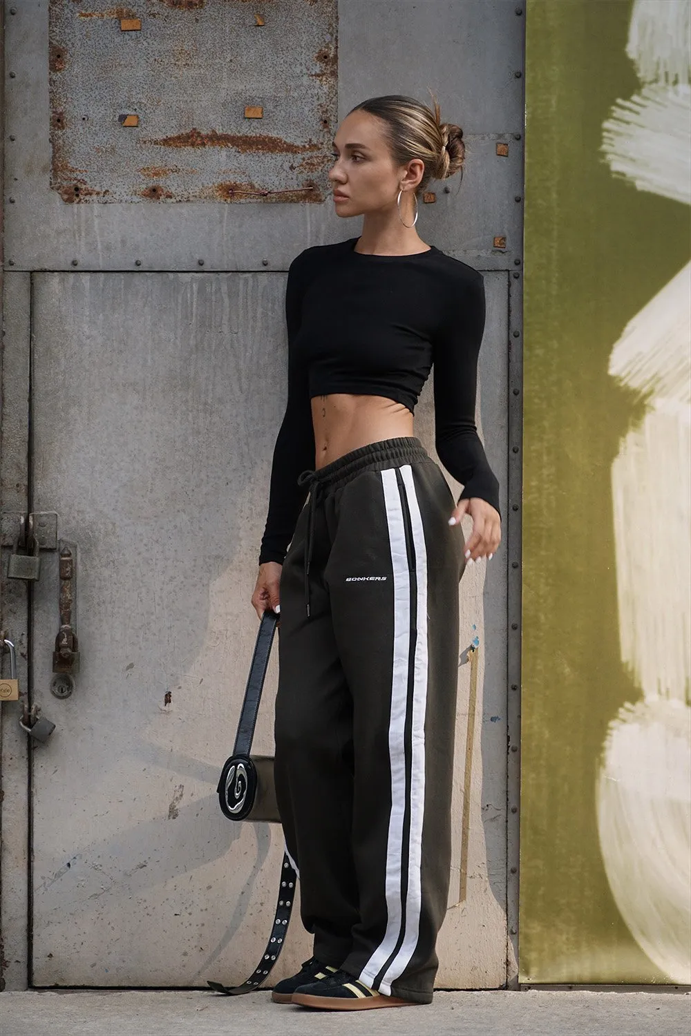 Olive Sporty Straight Fit Pants