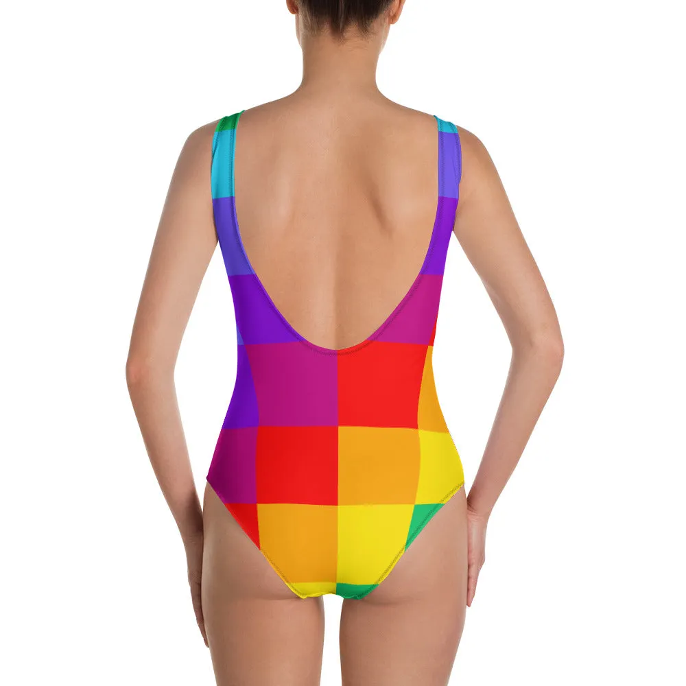 One-Piece Swimsuit Color Block