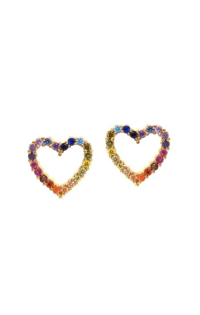 Open Heart Rainbow Earrings