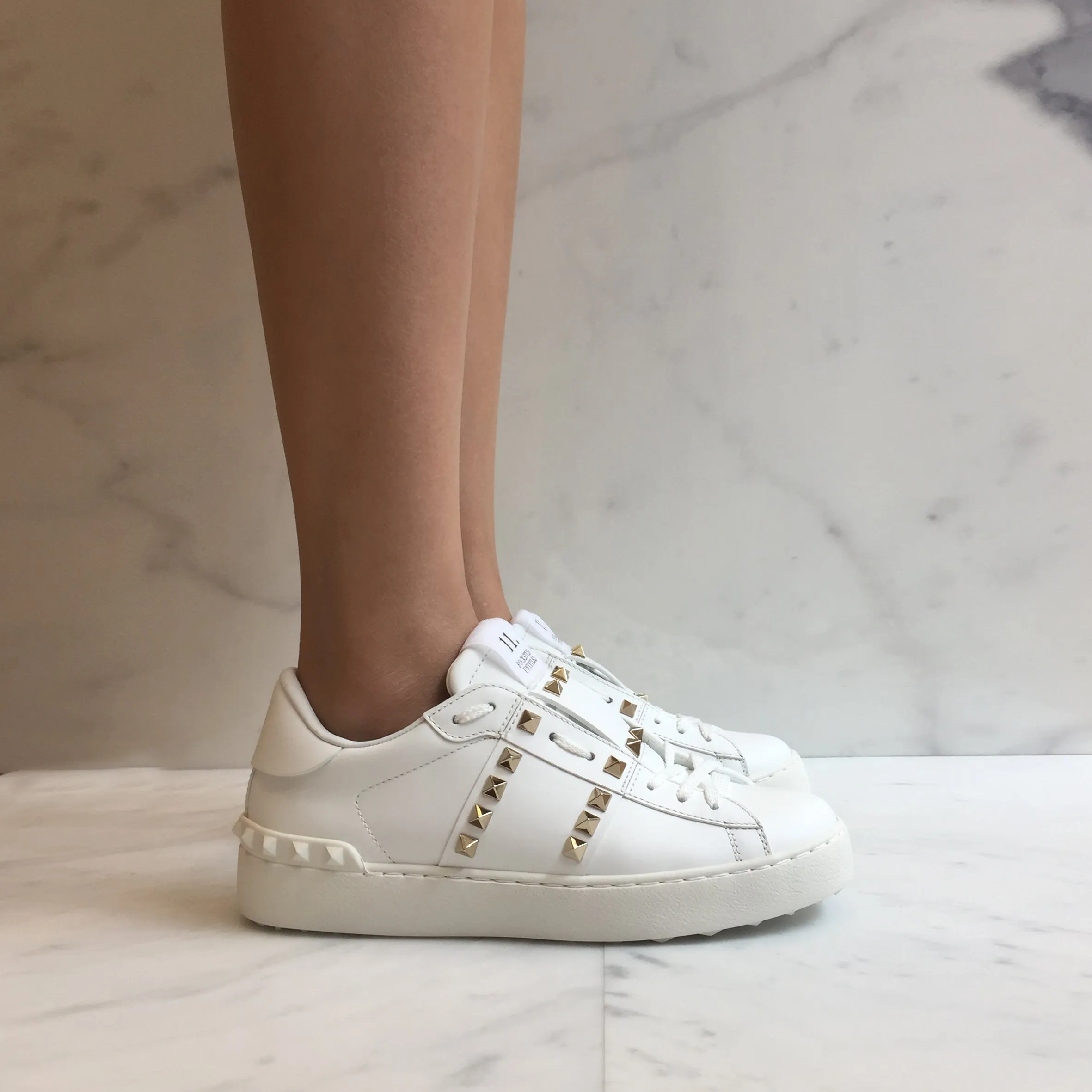 Open Sneaker Untitled, White/Gold