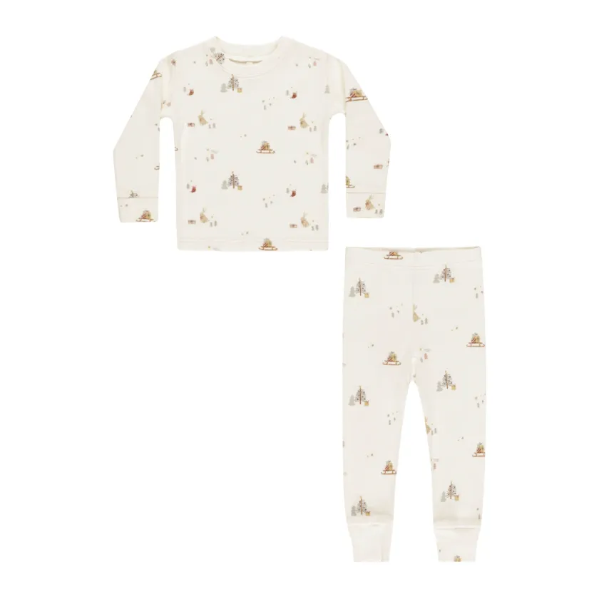 organic long sleeve pajama set || presents