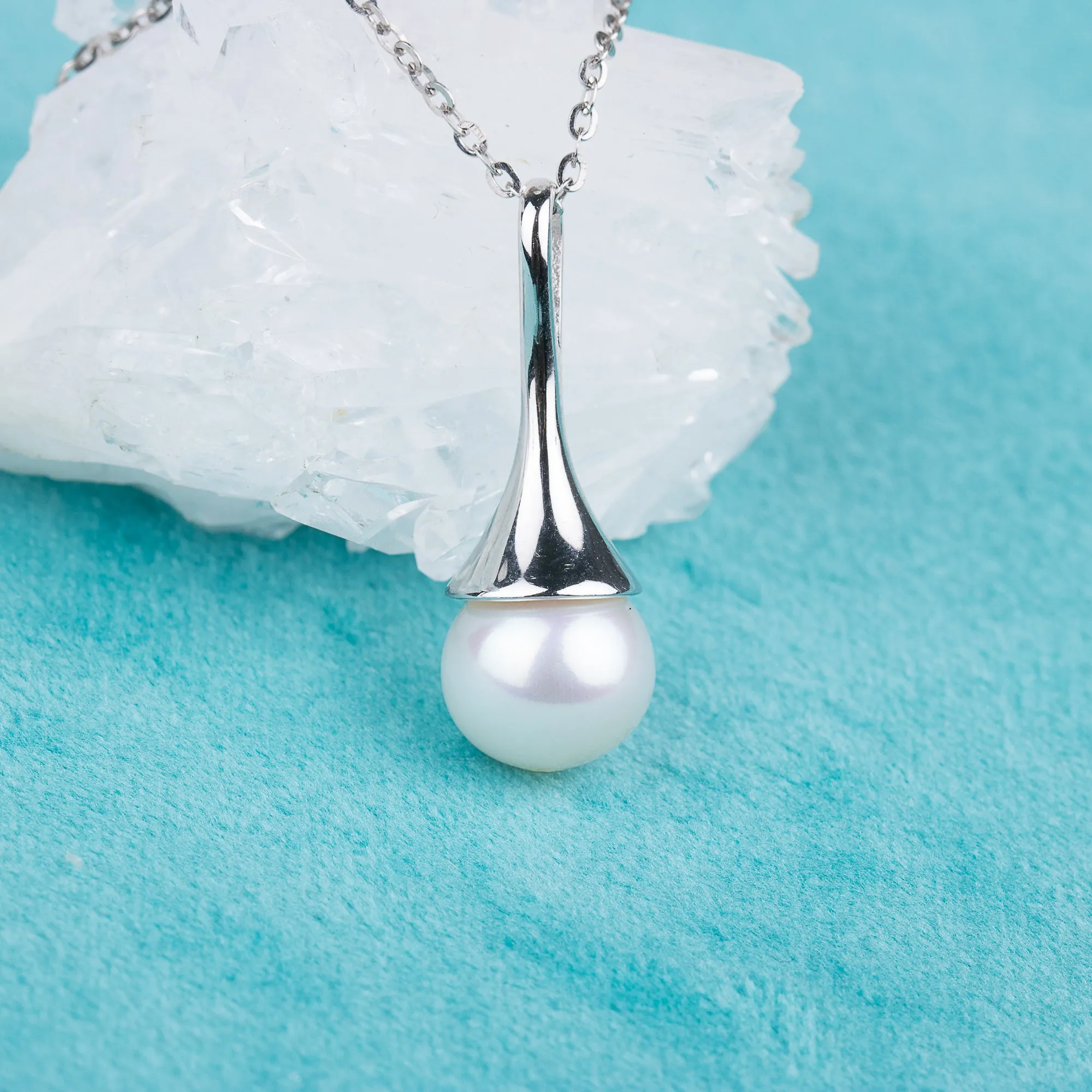 P030554 DIY 7-11mm Natural Freshwater pearl pendant accessory 925 sterling silver engagement jewelry necklace for women