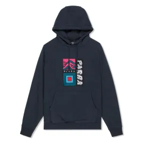 Parra Wave Block Tremors Hooded Sweatshirt - Navy Blue