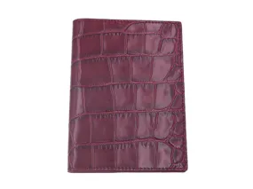 Passport Holder Orinoco 'Croc' Print Calf Leather - Wine