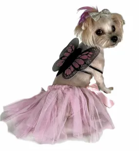 Pawpatu Pink Butterfly Pet Costume; Tutu/Wing Set