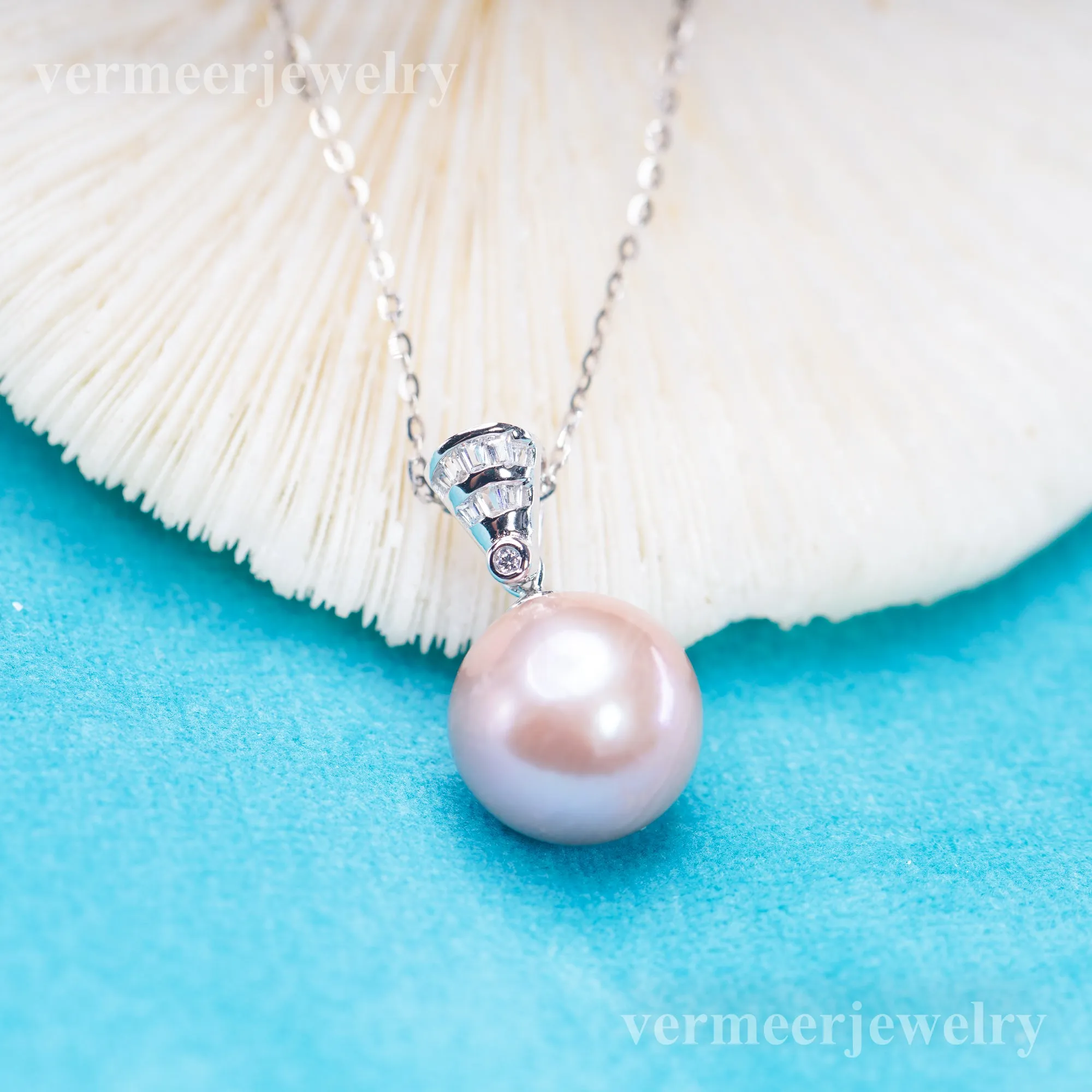 Pe011062  DIY 9-12mm Natural Freshwater pearl pendant accessory 925 sterling silver engagement jewelry necklace for women