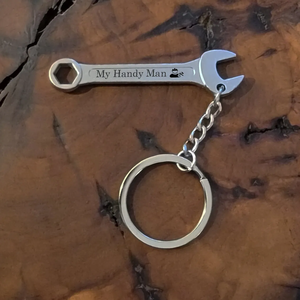 Personalized Wrench, Hammer, or Crescent Wrench Keychain - Engraved Keychain