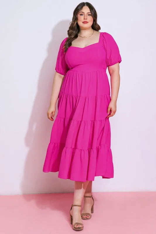 Pink Sweetheart Tiered Dress