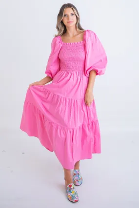 Poplin Smock Maxi Dress