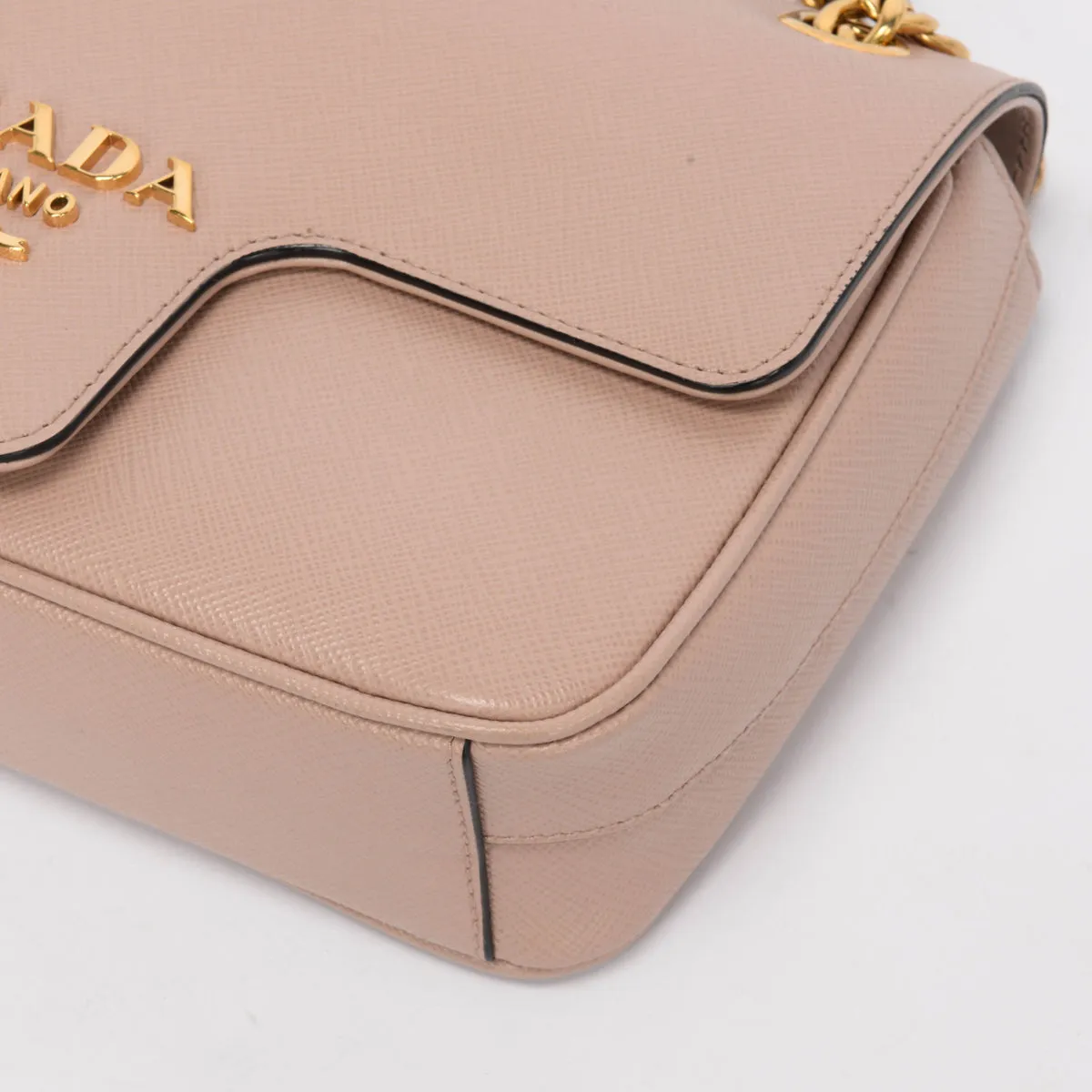 Prada Cipria Saffiano Flap Shoulder Bag