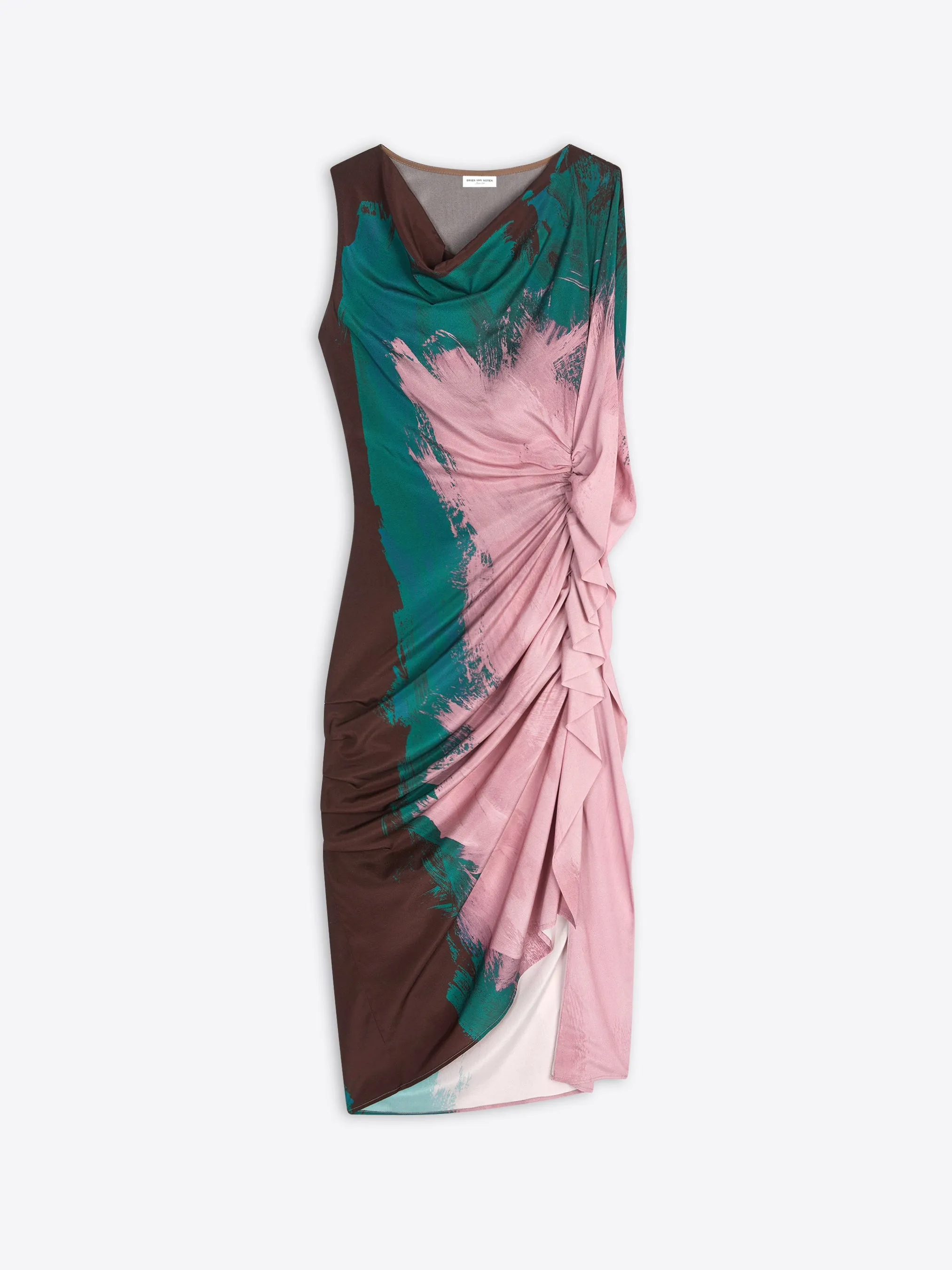 Printed draped dress