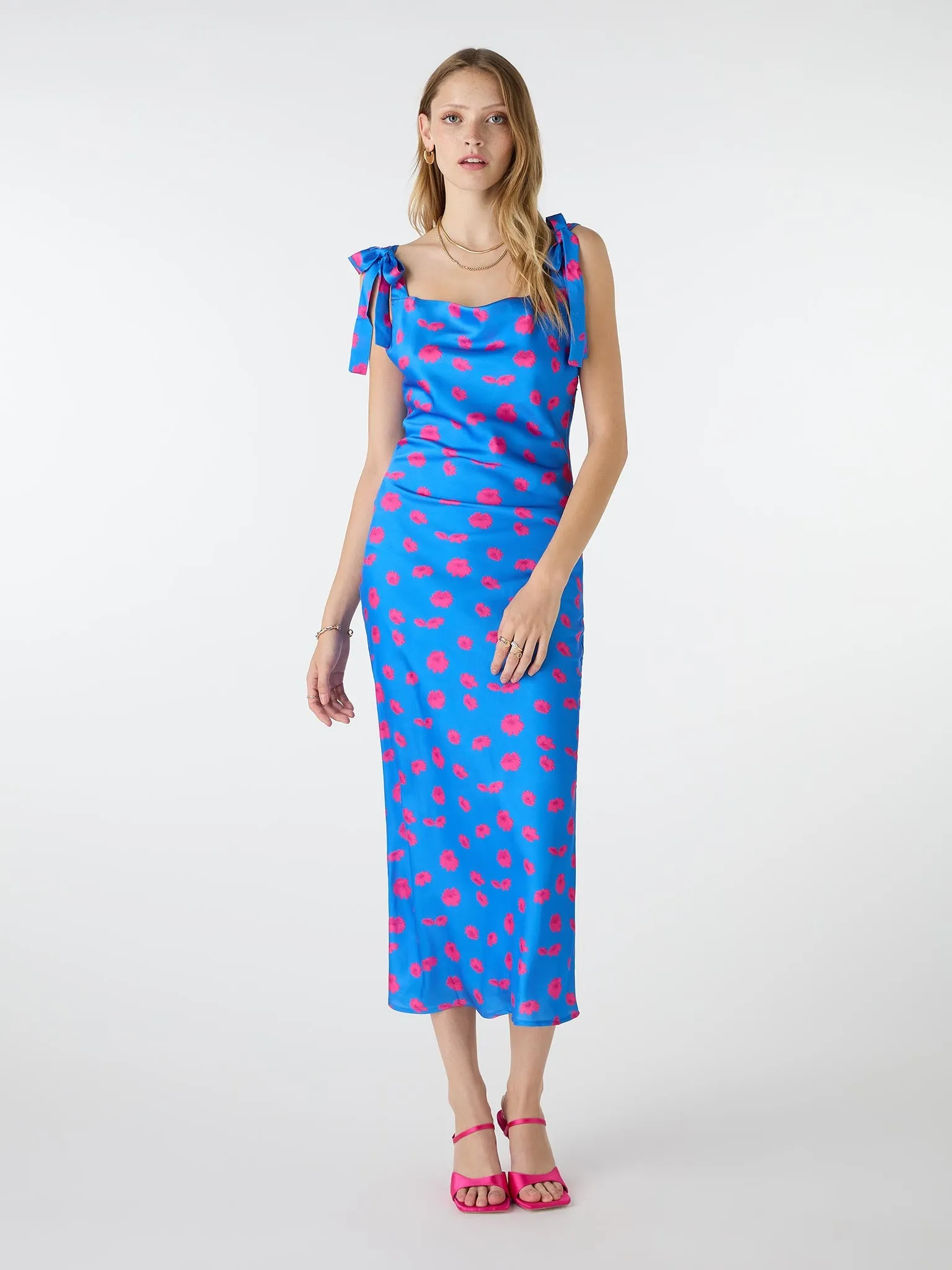 Rana Dress in Blue Floral Print