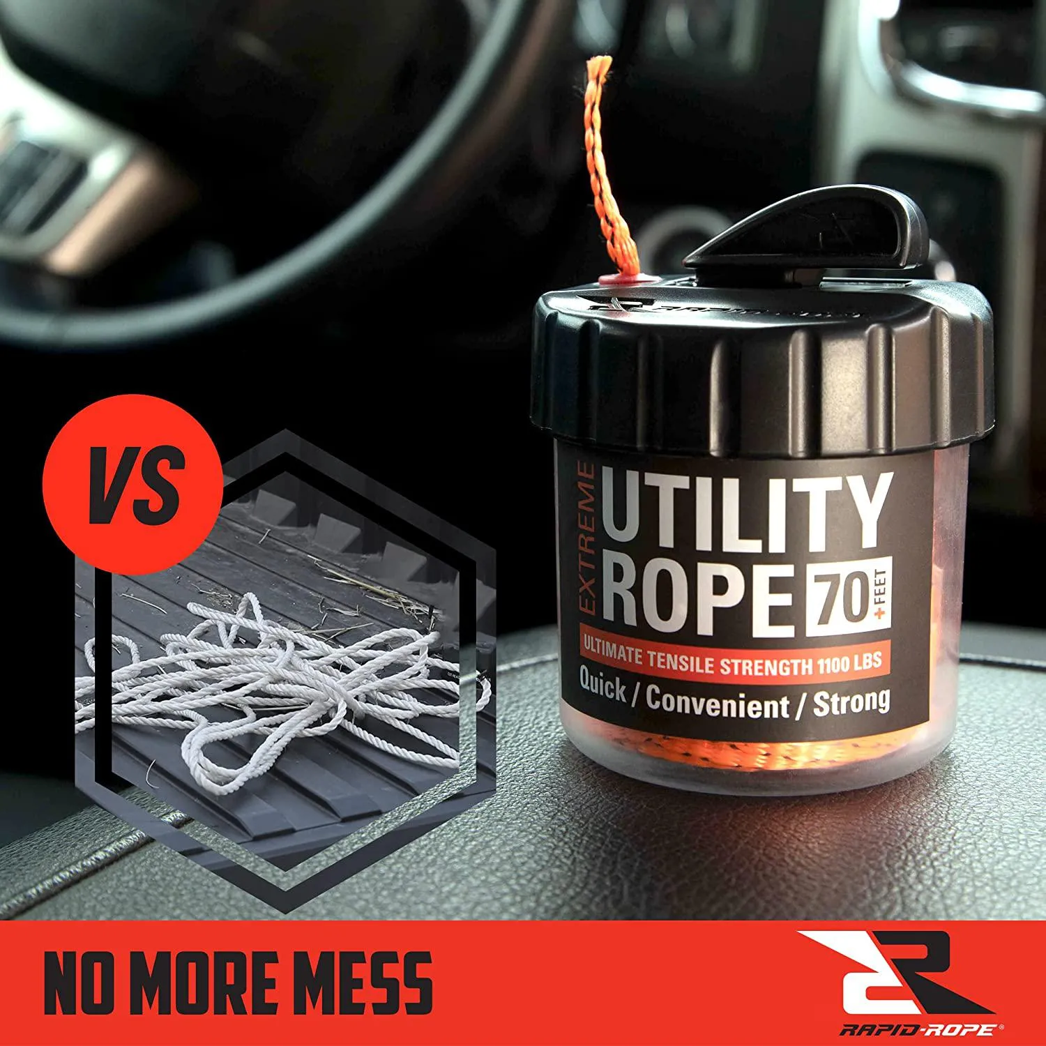 Rapid Rope Mini Canisters | Rope In a Can | 70 Feet | 1100 lb Test | USA Made!