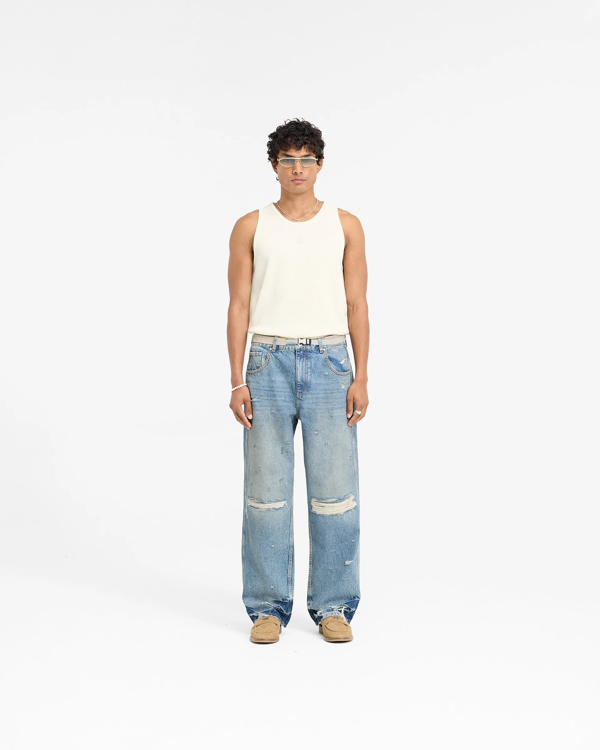 Represent X Duke   Dexter Baggy Denim - Mechanic Blue