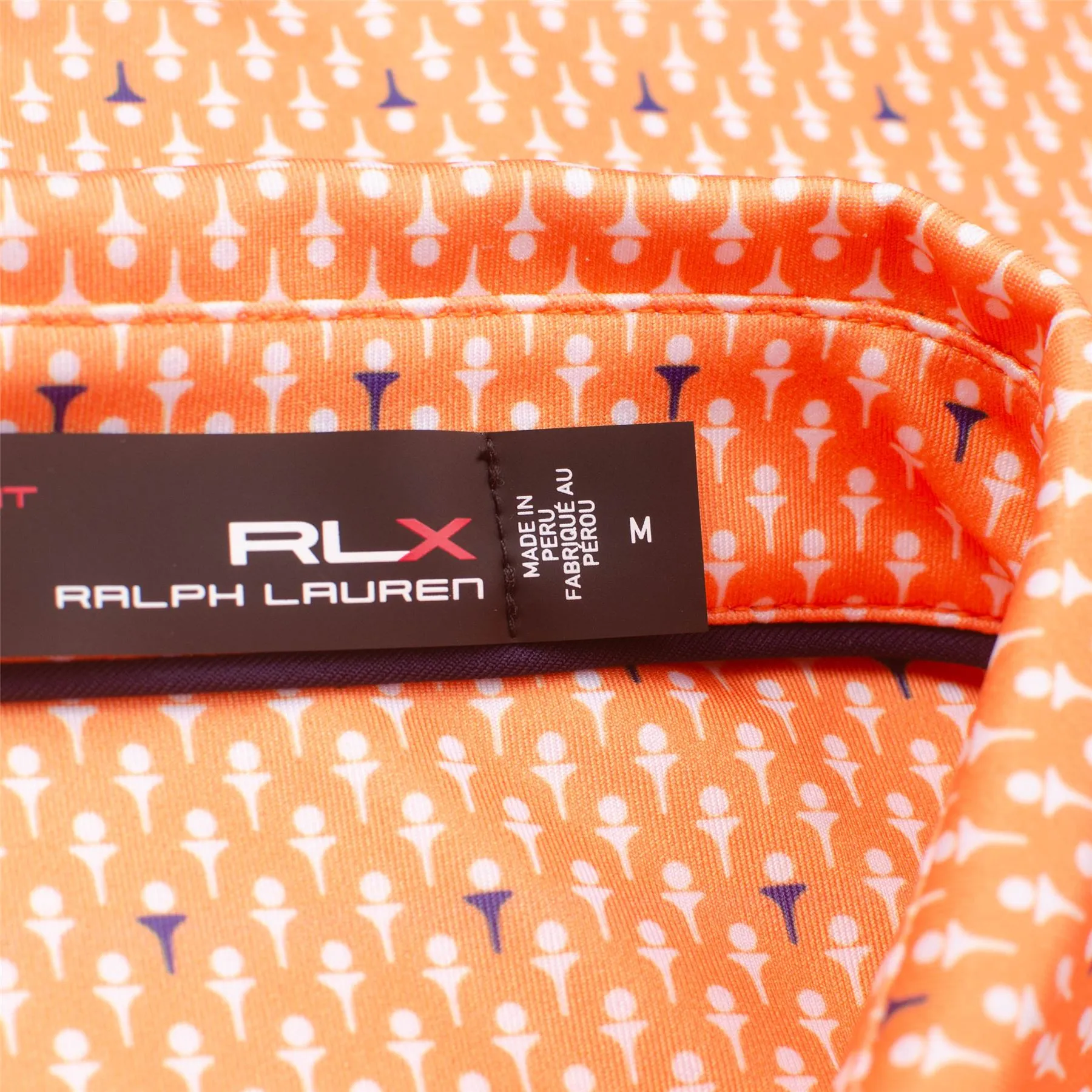 RLX Printed Lightweight Airflow Polo Ball and Tee Classic Peach - SS23