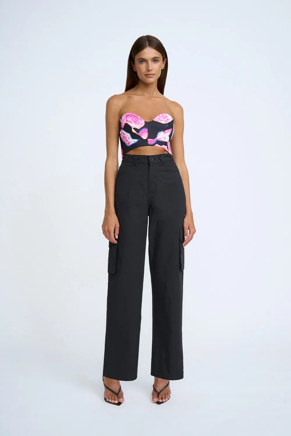 Rosalie Strapless Bodice| Final Sale - Pink Black Rose