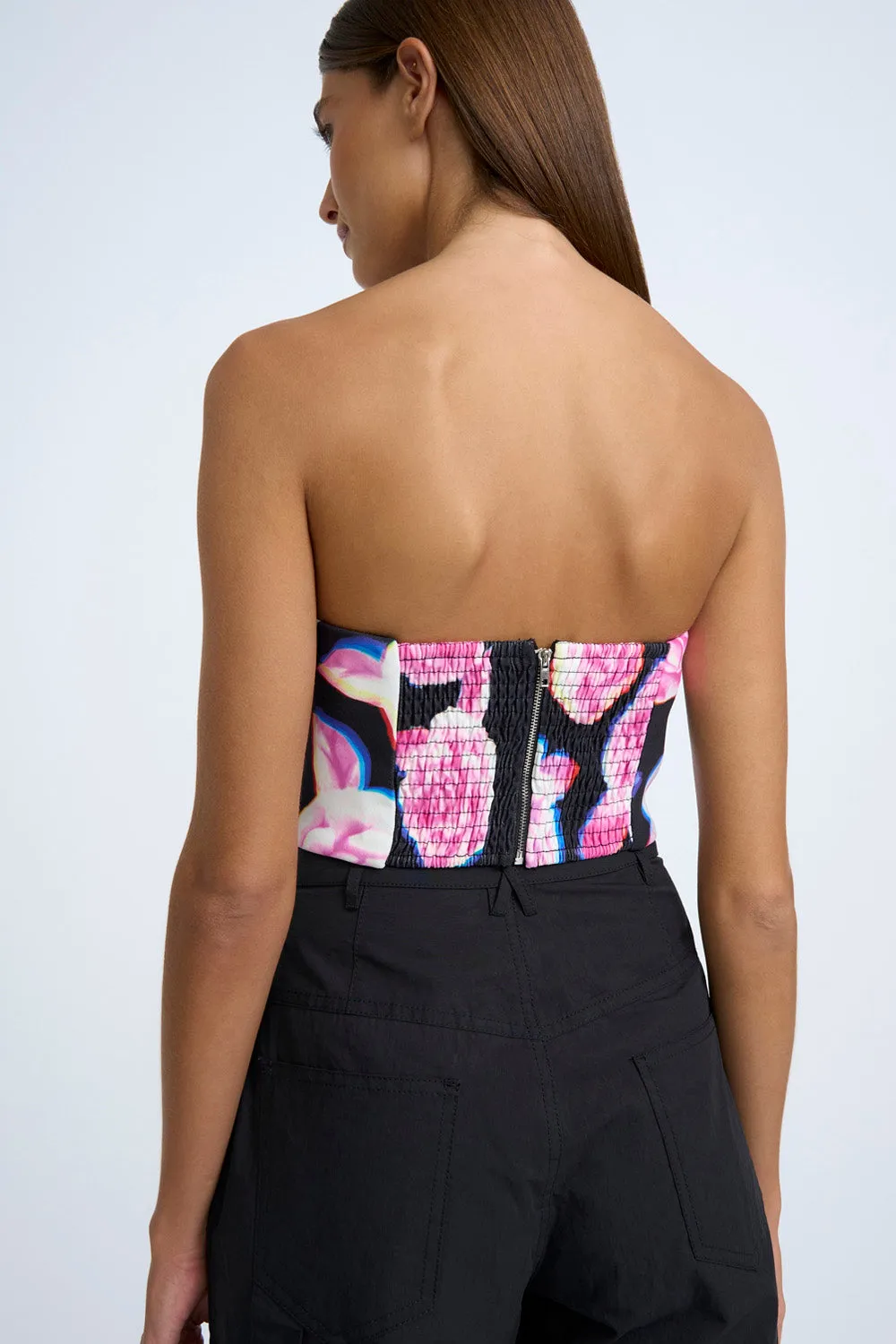 Rosalie Strapless Bodice| Final Sale - Pink Black Rose