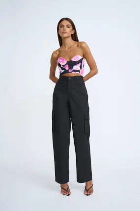 Rosalie Strapless Bodice| Final Sale - Pink Black Rose