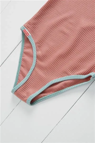 Rose Ribbed Kids Swimsuit